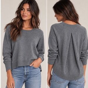 Banana Republic Italian Yarn Metallic Grey Pleated Back Sweater Small